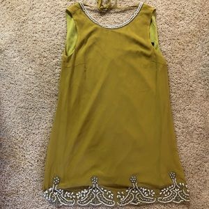 Beaded mini shift dress in AMAZING color!